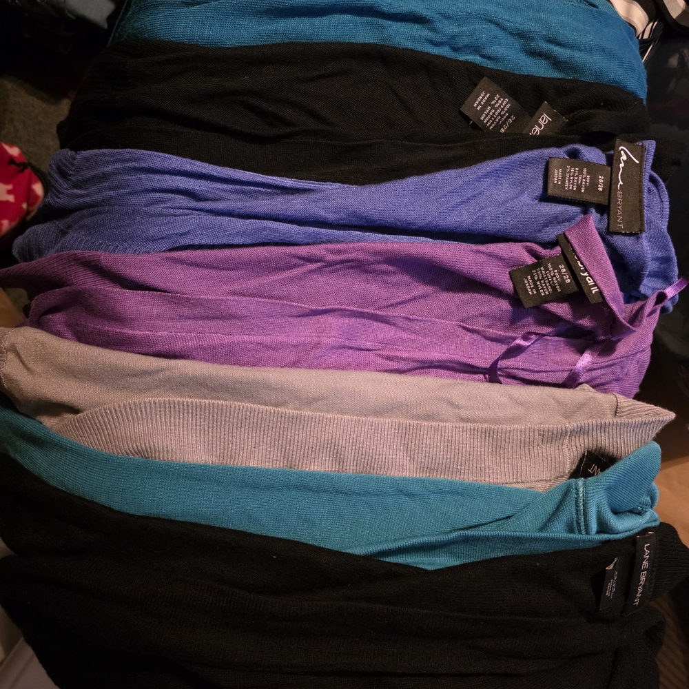 Lane Bryant Women's Sweaters 7 in Black, Blue, Purple, Gray, and Teal